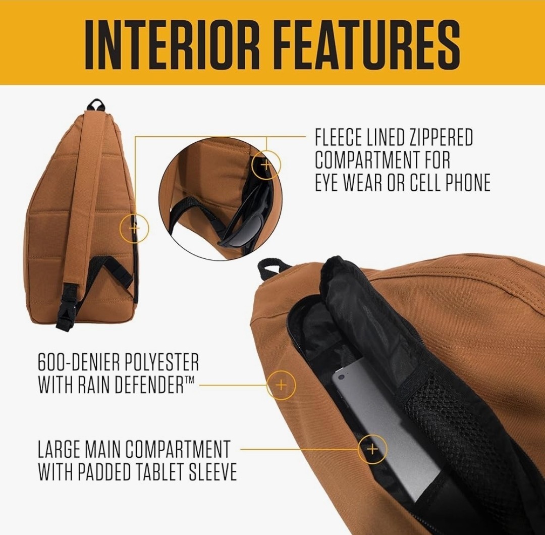 Carhartt Sling Bag Rugged Rain Defender Water Repellent Crossbody Hands Free