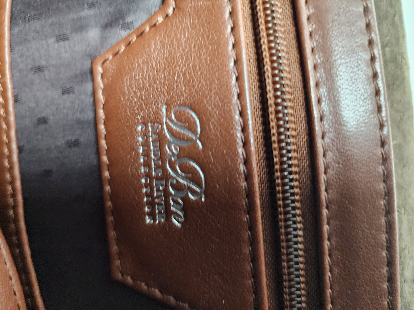 DeBon Saddle River Collection Leather Briefcase Messenger Bag With Number Lock