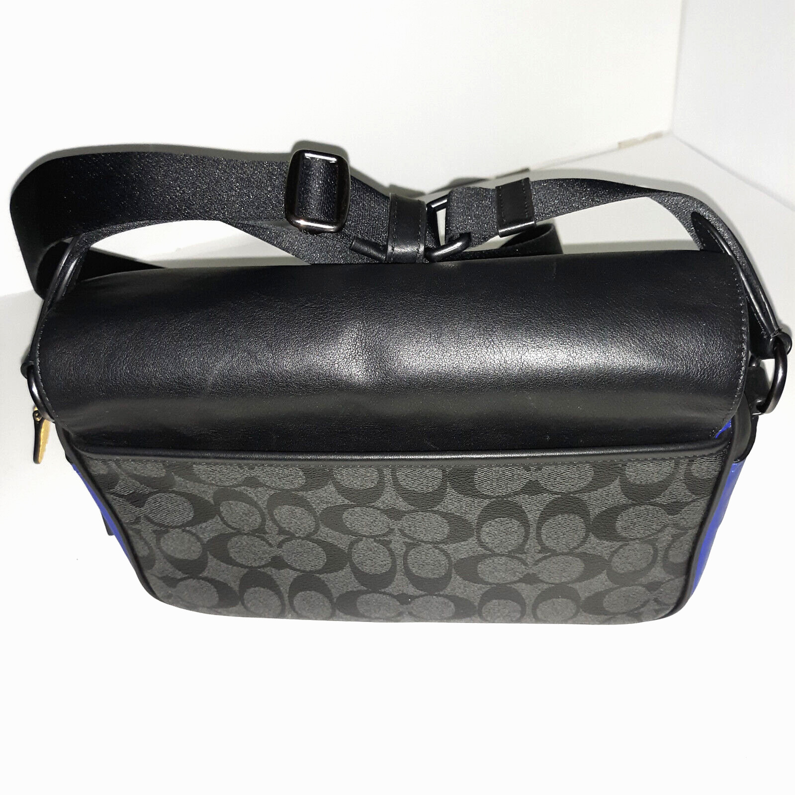Coach Track Crossbody Messenger Signature Color Block Bag Calf Leather Ext Pkts