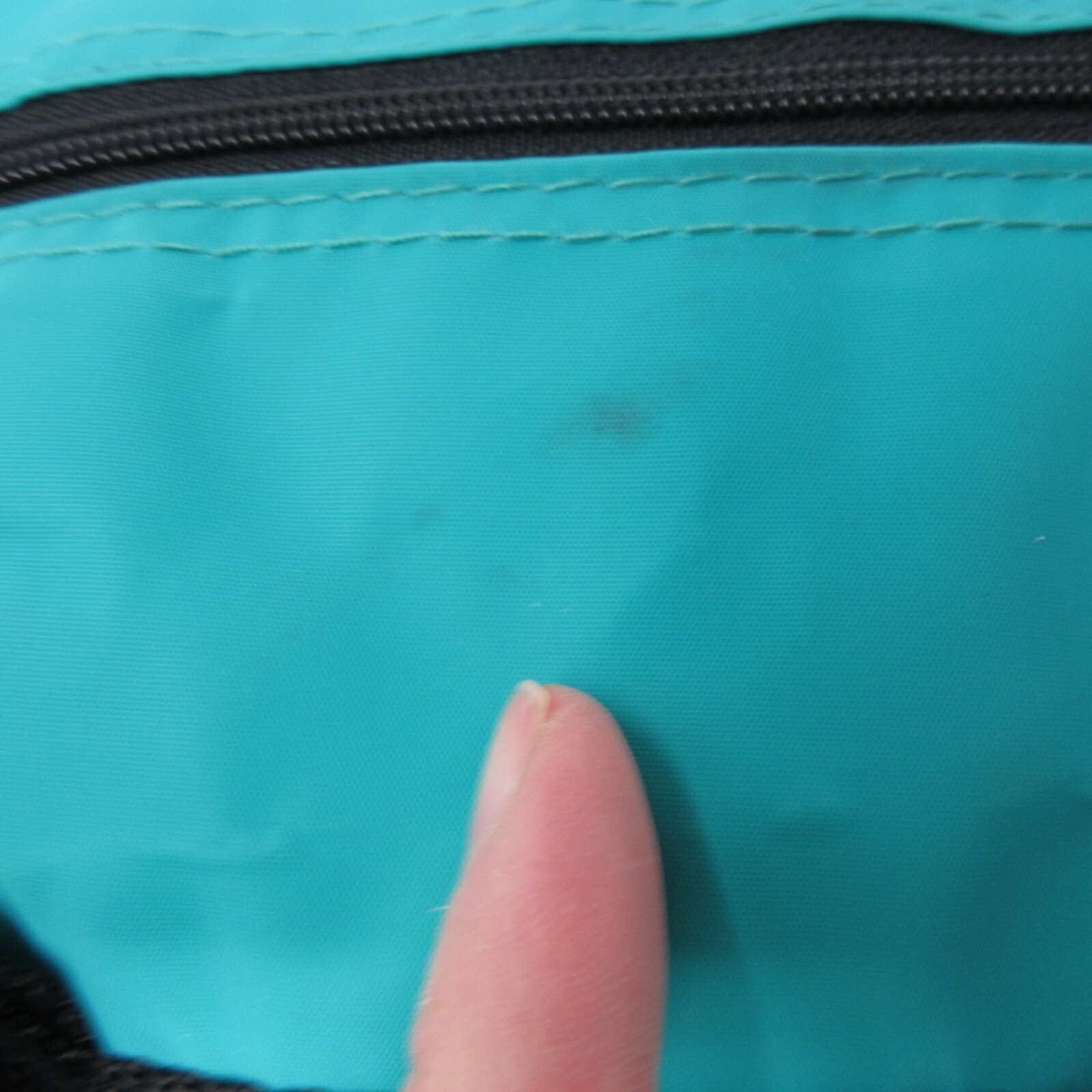 Black Teal Purple Duffle Bag Small w/ Shoulder Strap Handles Nylon Vtg 1980s