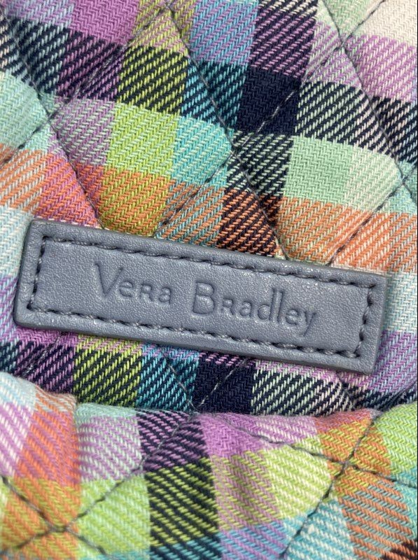 Vera Bradley Multicolor Plaid Quilted Cotton Sling Backpack Purse