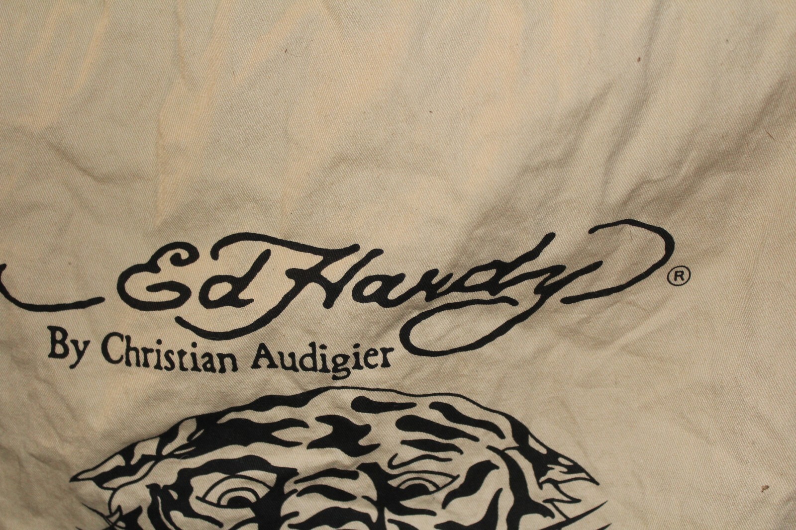 Ed Hardy Drawstring Bag Christian Audigier Dust Cover Tiger Logo