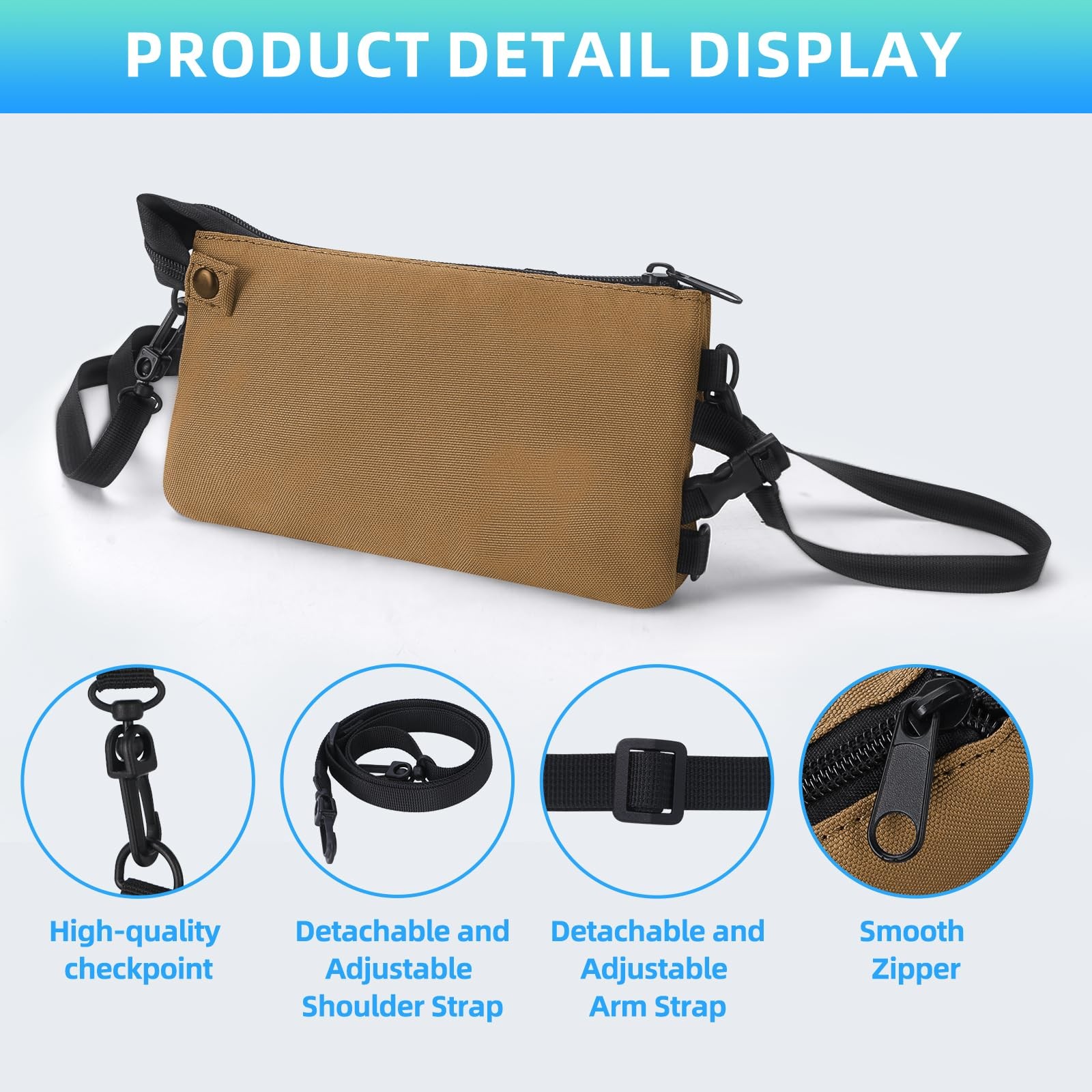 Small Crossbody Bag for Men, Horizontal Cell Pouch Fits up to 6.5″, Slim Slin…