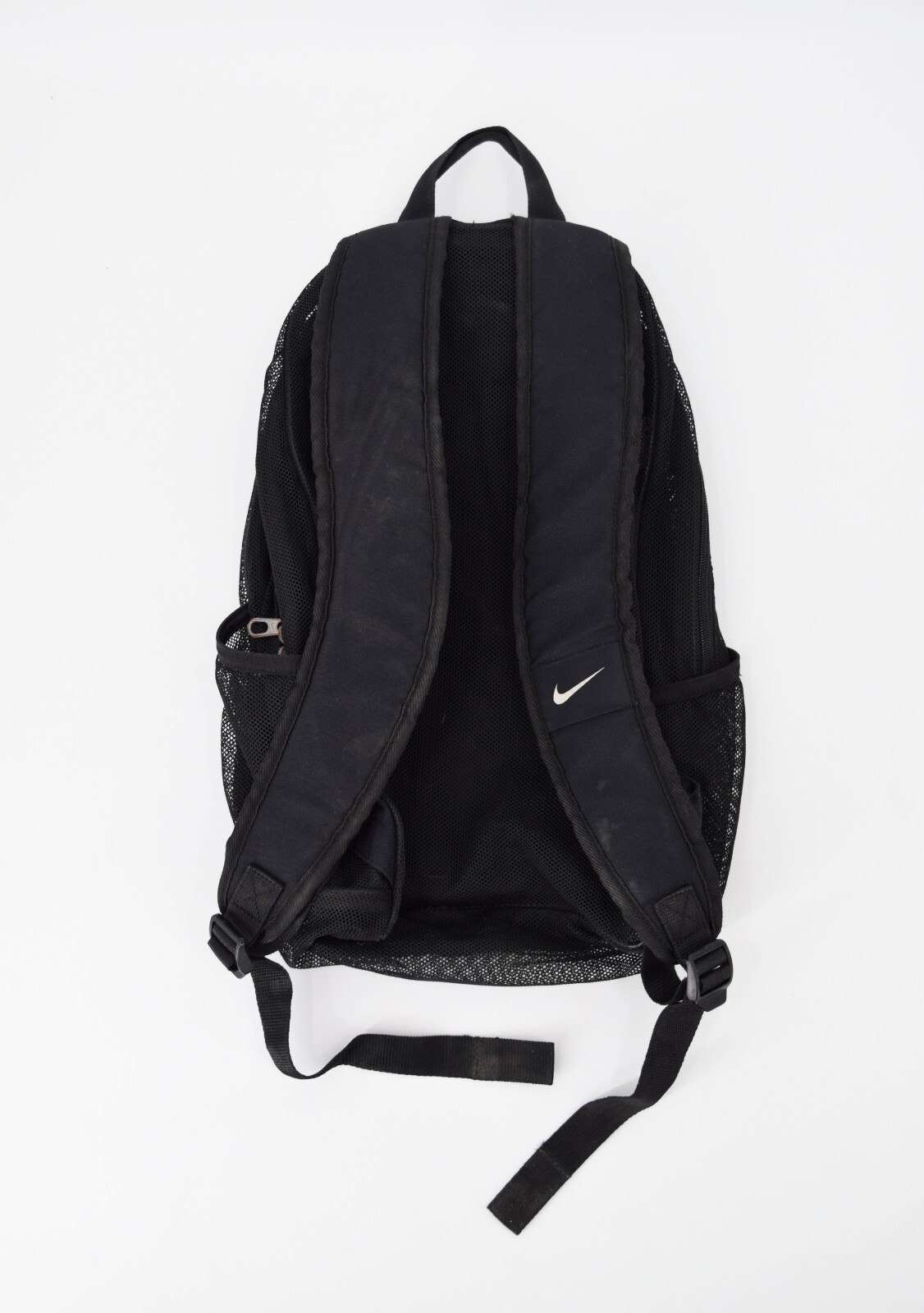 VTG Y2K Nike Mesh See Through Backpack Black 4 Pockets 18x13x5