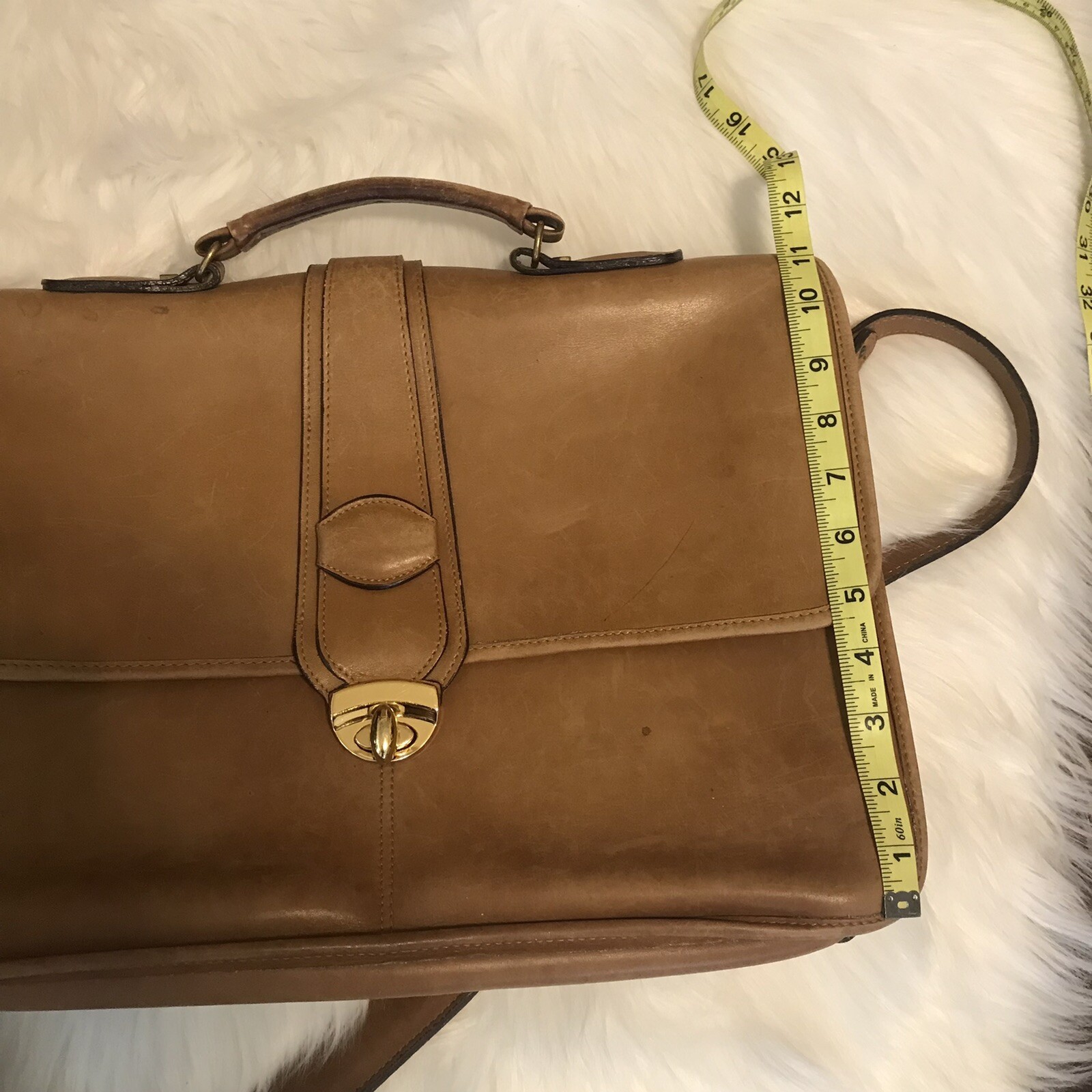 VTG JOSEPH DANIEL New York Leather Messenger Bag Distressed Academia Work Retro
