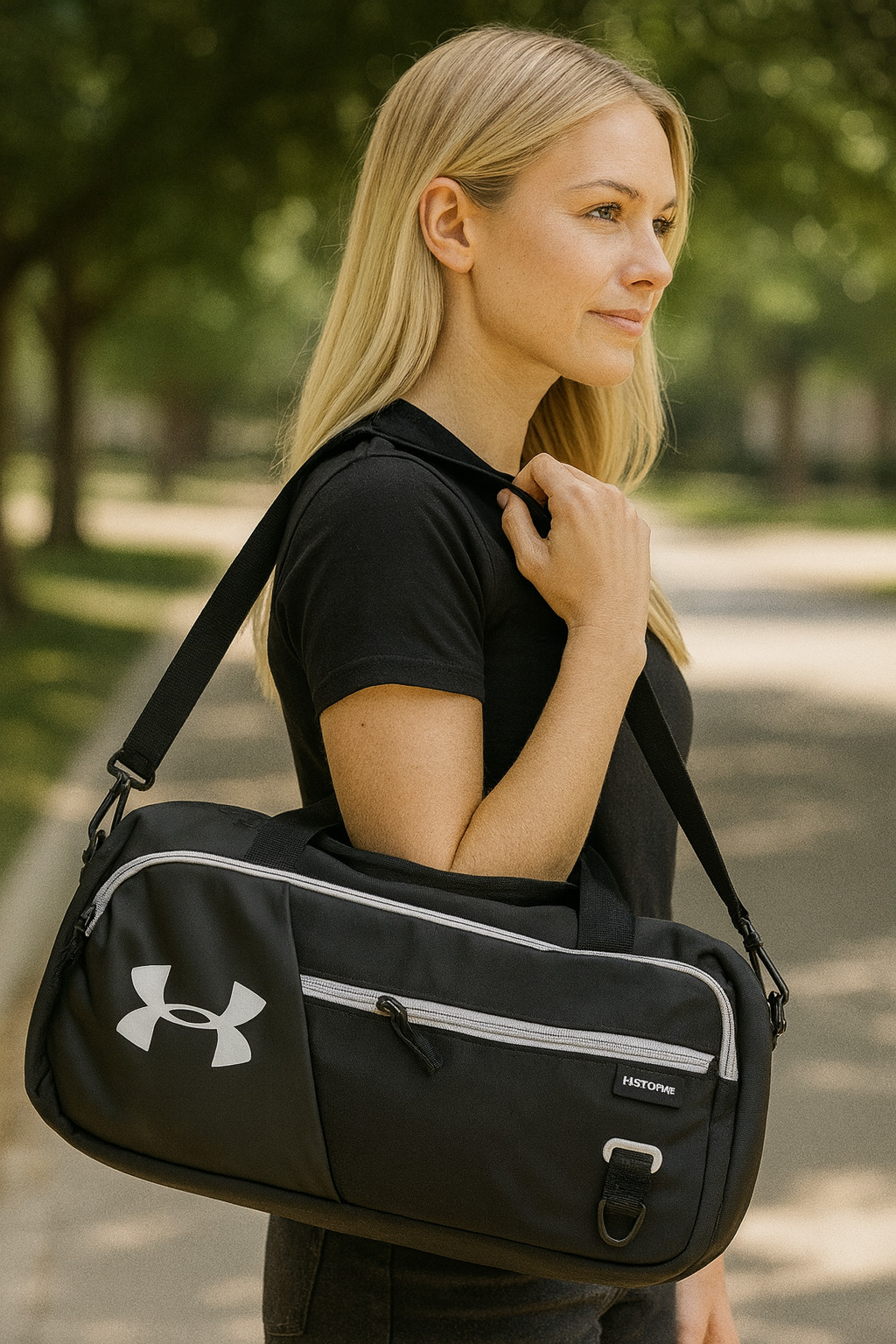 Under Armour Black Duffle Bag Travel Sports Hand Carry Bag