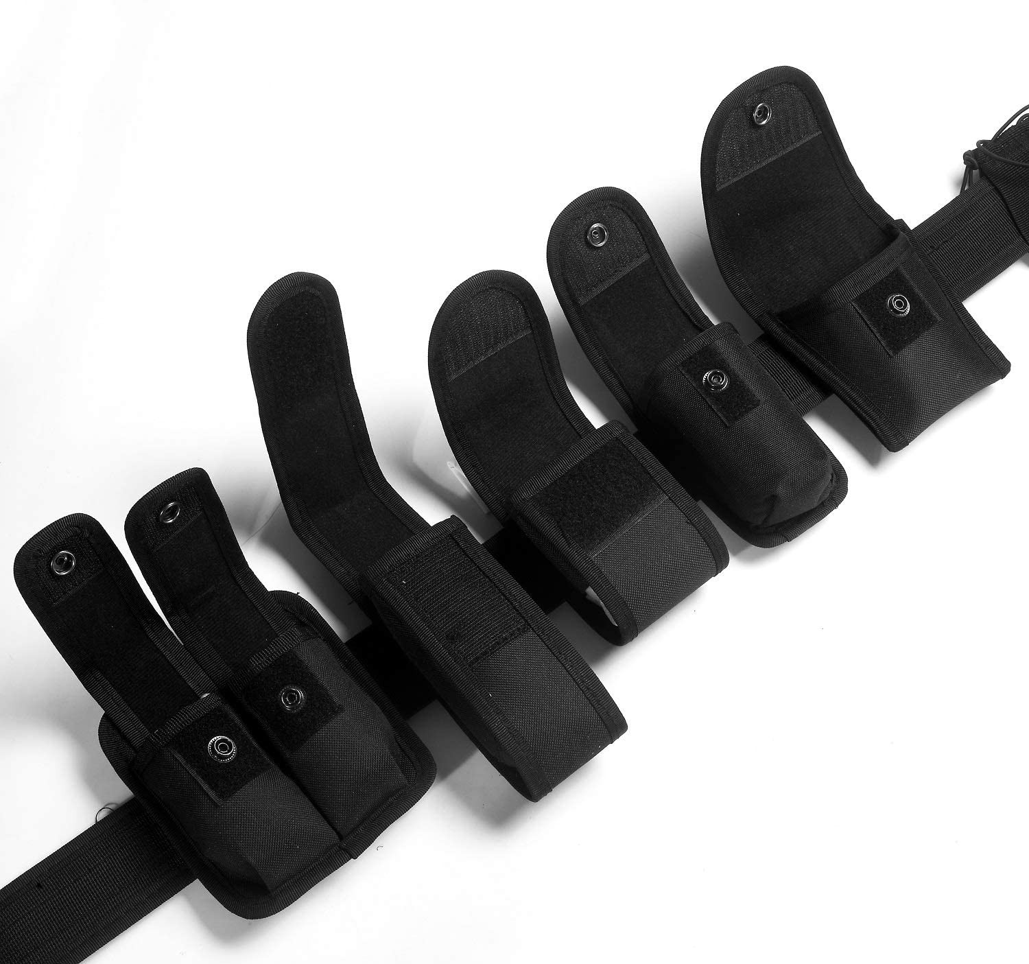 HUNANBANG 10 IN 1 DIY Modular Duty Belt Police Security 30~50inches, Black