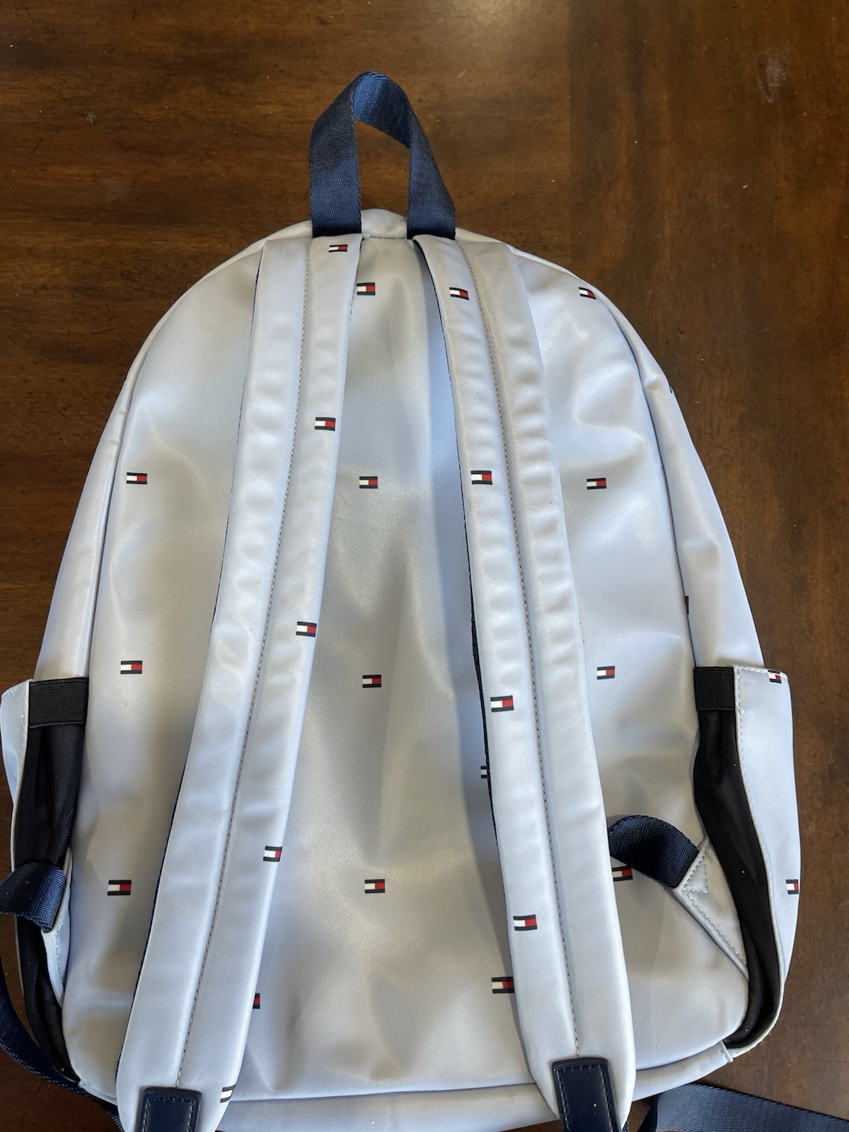 Tommy Hilfiger Light blue/Gray Backpack Adjustable Strap Pocket Designer Classic