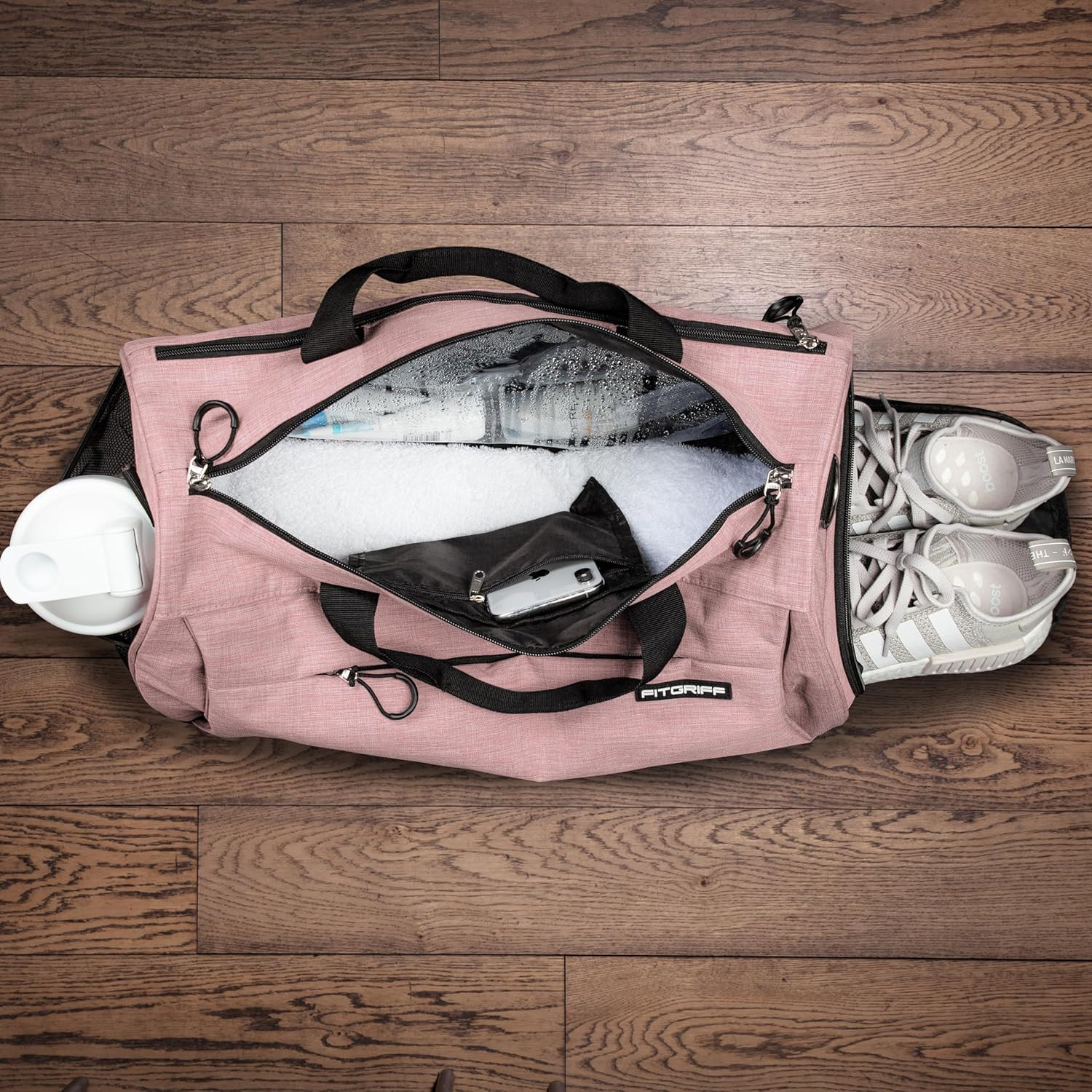 Gym Bag with Shoe & Wet Compartment for Travel, Sports & Fitness