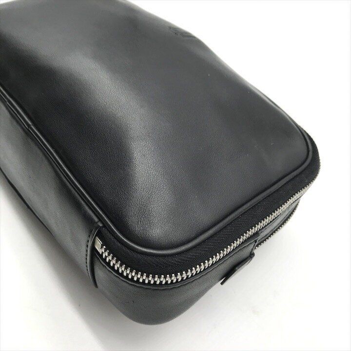 Dunhill Logo Embossed Leather Clutch Handbag Black Men’s Bag 22x13x5 cm