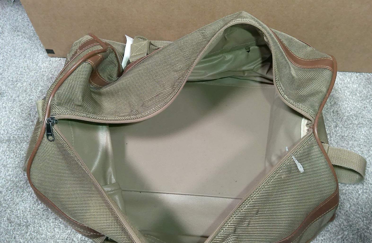 Vintage Samsonite Brown Tweed Overnight Carry On Shoulder Bag Adjustable Strap