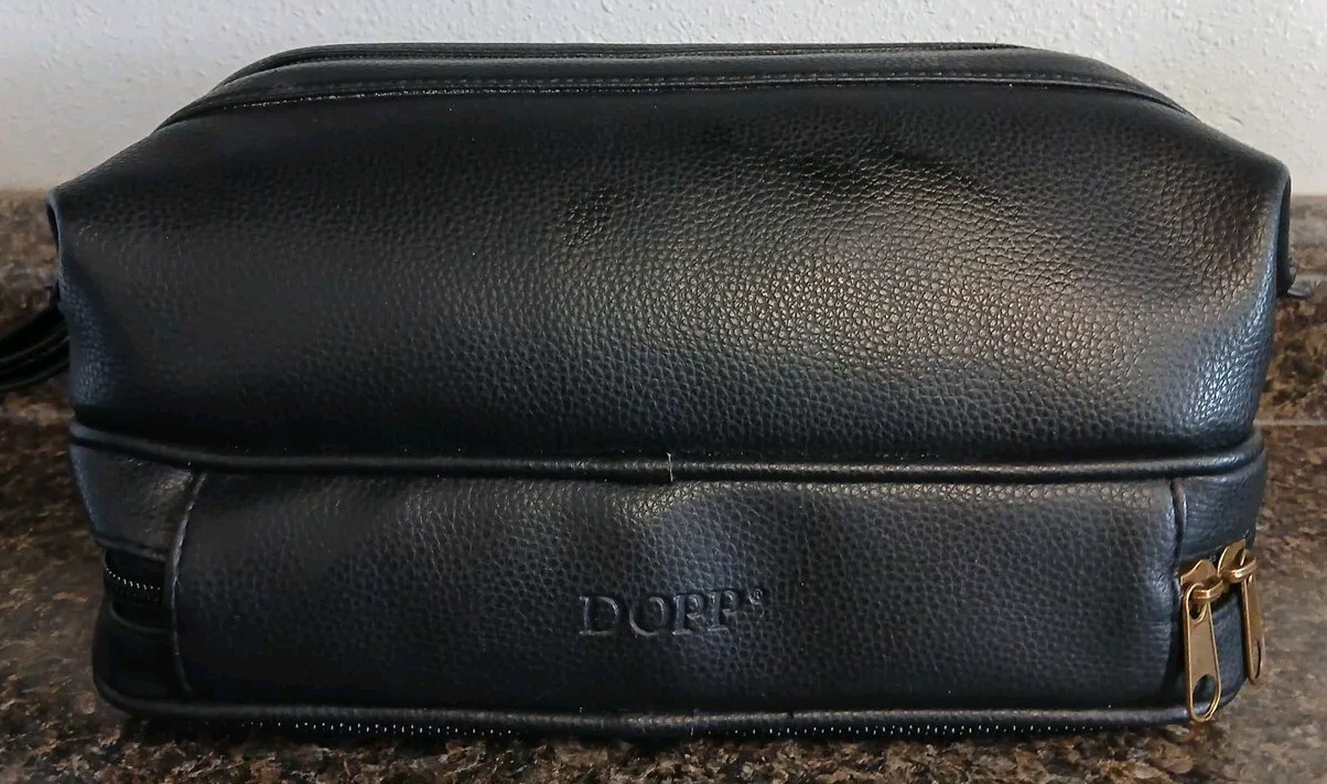 Men’s Genuine Dopp Brand Black Shaving Toiletry Travel Bag-11×6.5×6