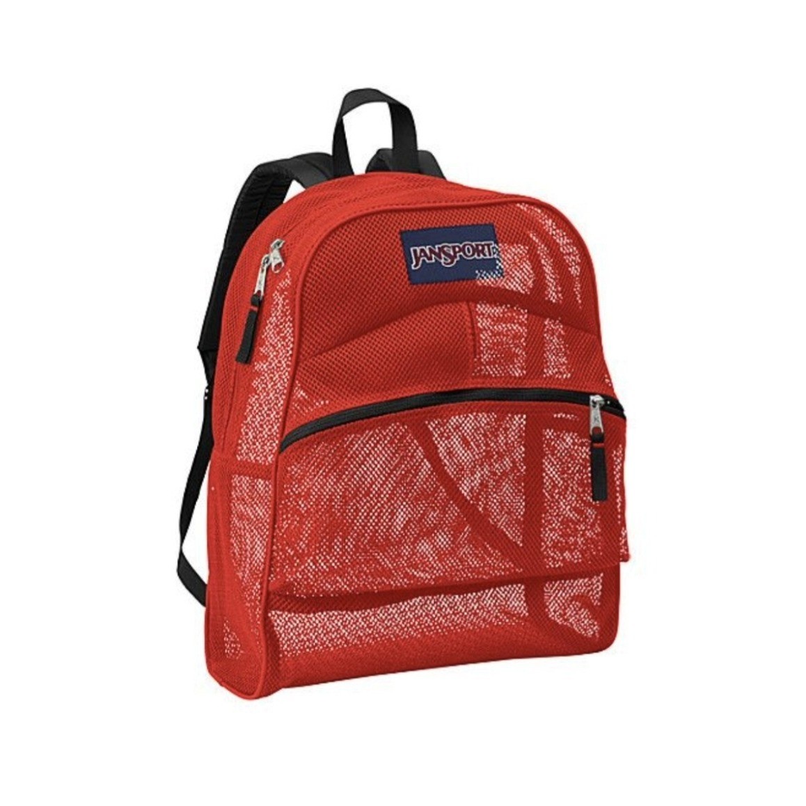 JanSport Mesh Pack Backpack High Risk Red See Through School Sports NWT