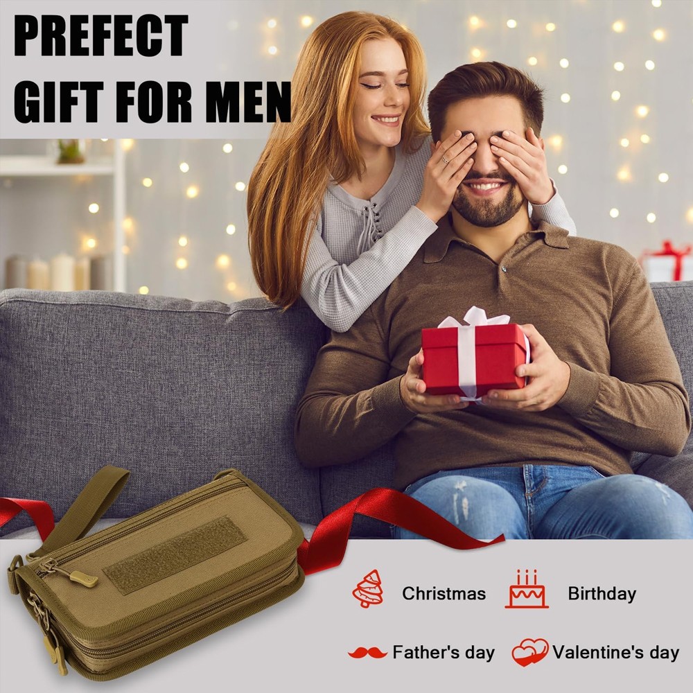 Tactical Molle Handbag Men 6inch Phone Passport Travel Wallet Hiking Nylon Purse