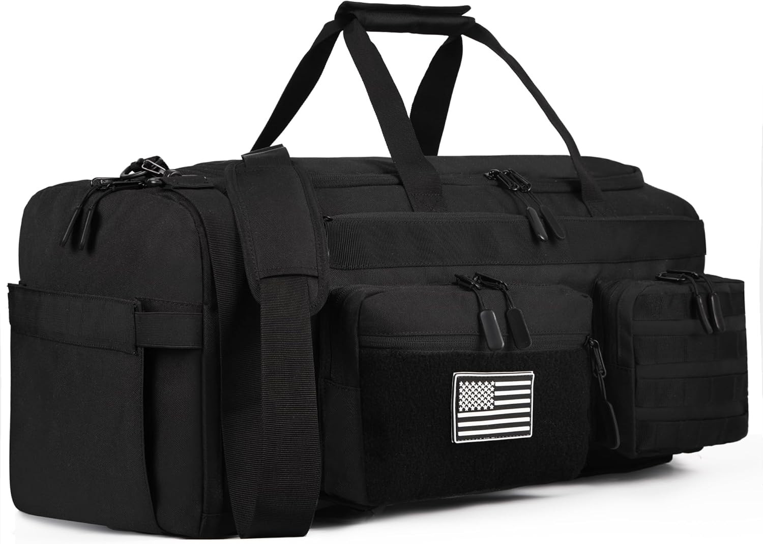 50L Tactical 3-in-1 Gym Duffle Backpack w/ Shoe Laptop MOLLE Black