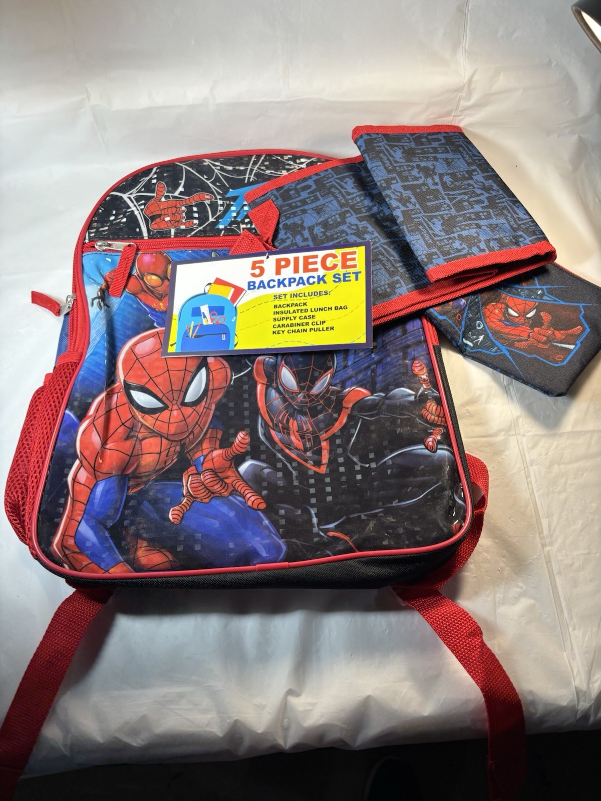 Marvel Spiderman Kids 5-Piece Backpack Set 16″ Multicolor