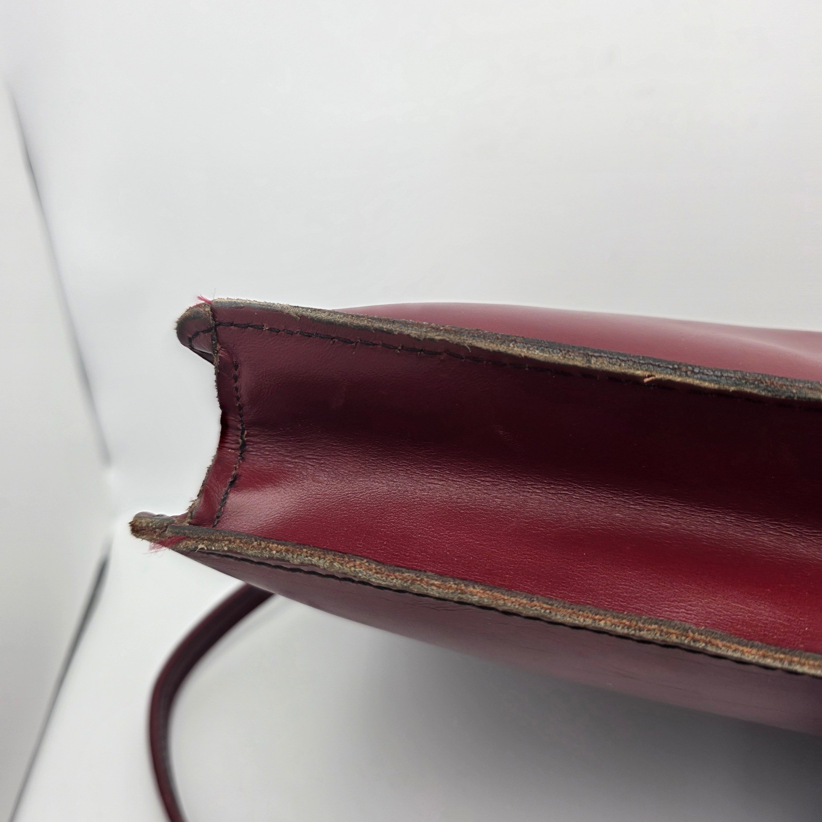 Maximillian Top Grain Cowhide Leather Laptop Bag Briefcase Burgundy Vintage