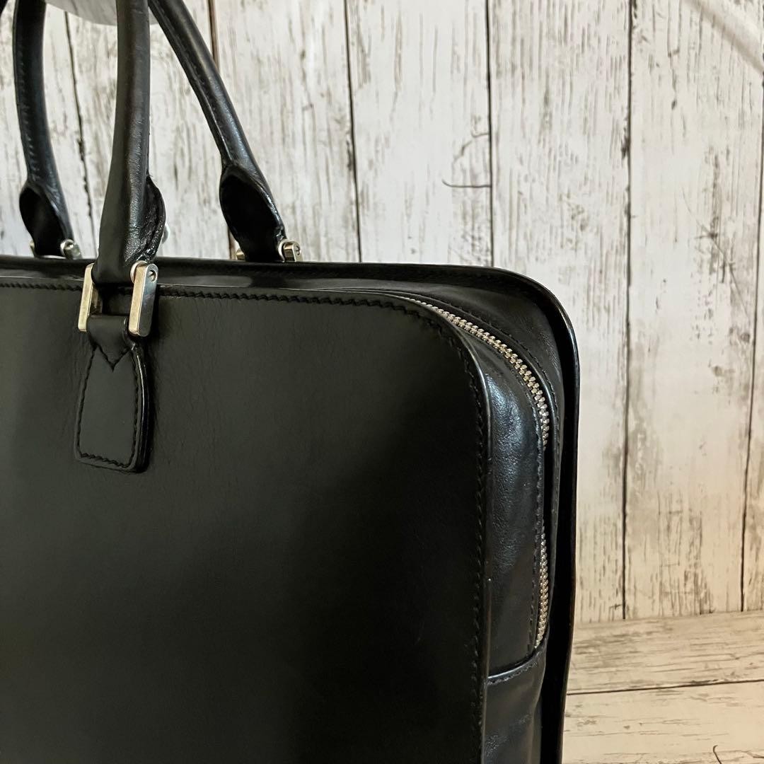 MORABITO Leather Business Briefcase Black 41cm x 30cm x 7cm Classic Bag