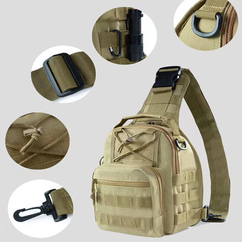 Outdoor Mens Backpack Tactical Sling Shoulder Bag Molle Travel Chest Pack Hiking