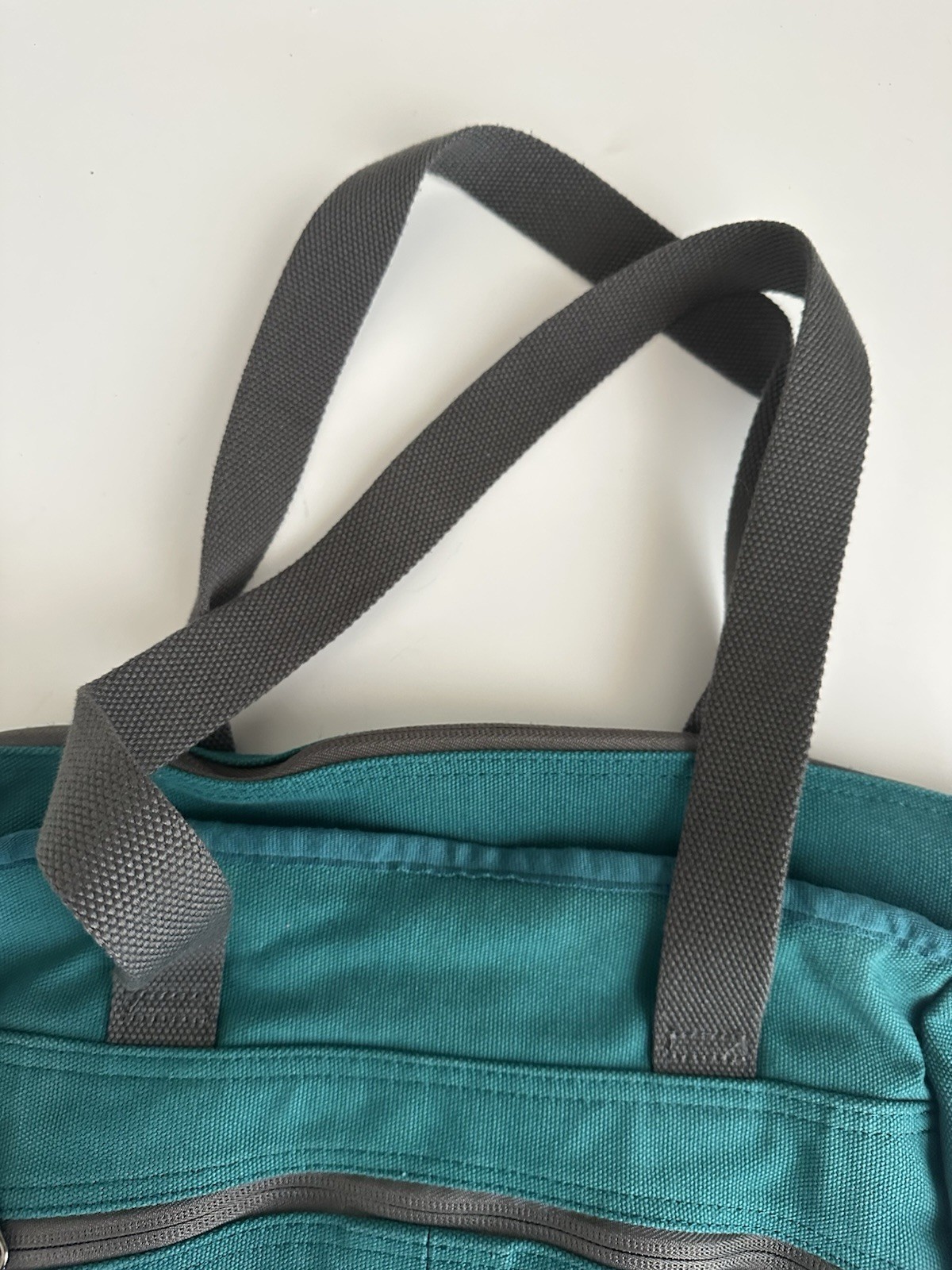 Vintage Duluth Trading Company Blue Multi Pocket Canvas Work Bag
