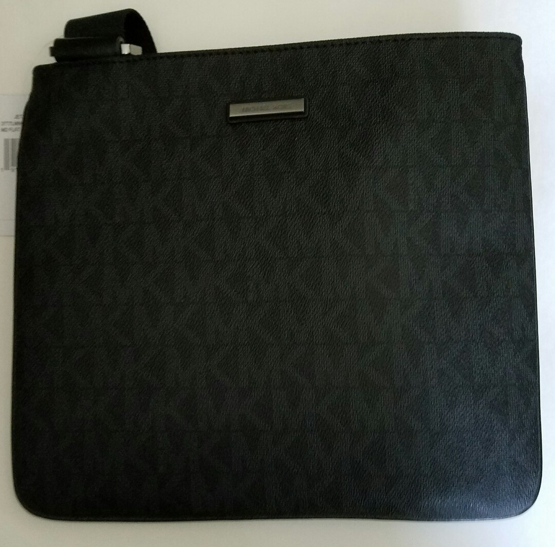 Michael Kors Men’s Russel Leather Medium Flat Crossbody Bag CHOOSE COLOR
