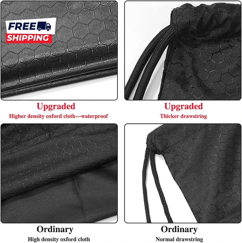 Drawstring Backpack Bag Waterproof Draw String Back Sack with Zip Pocket