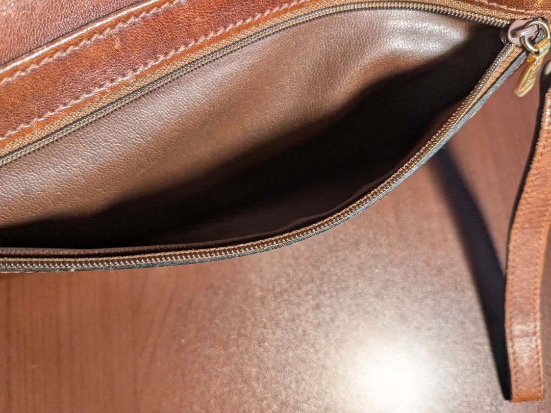 BALLY Leather Clutch Bag Brown Classic Design, Vintage, Durable, 16x24cm