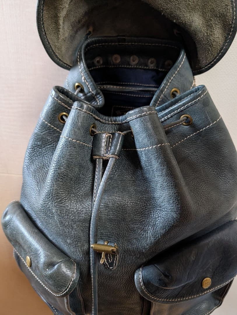 Double RL RRL Ralph Lauren Riley Leather Backpack Rucksack Indigo Used