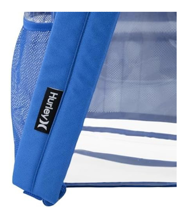 Hurley Clear Backpack Blue/Santiago Transparent School Bag Stadium Approved NWT