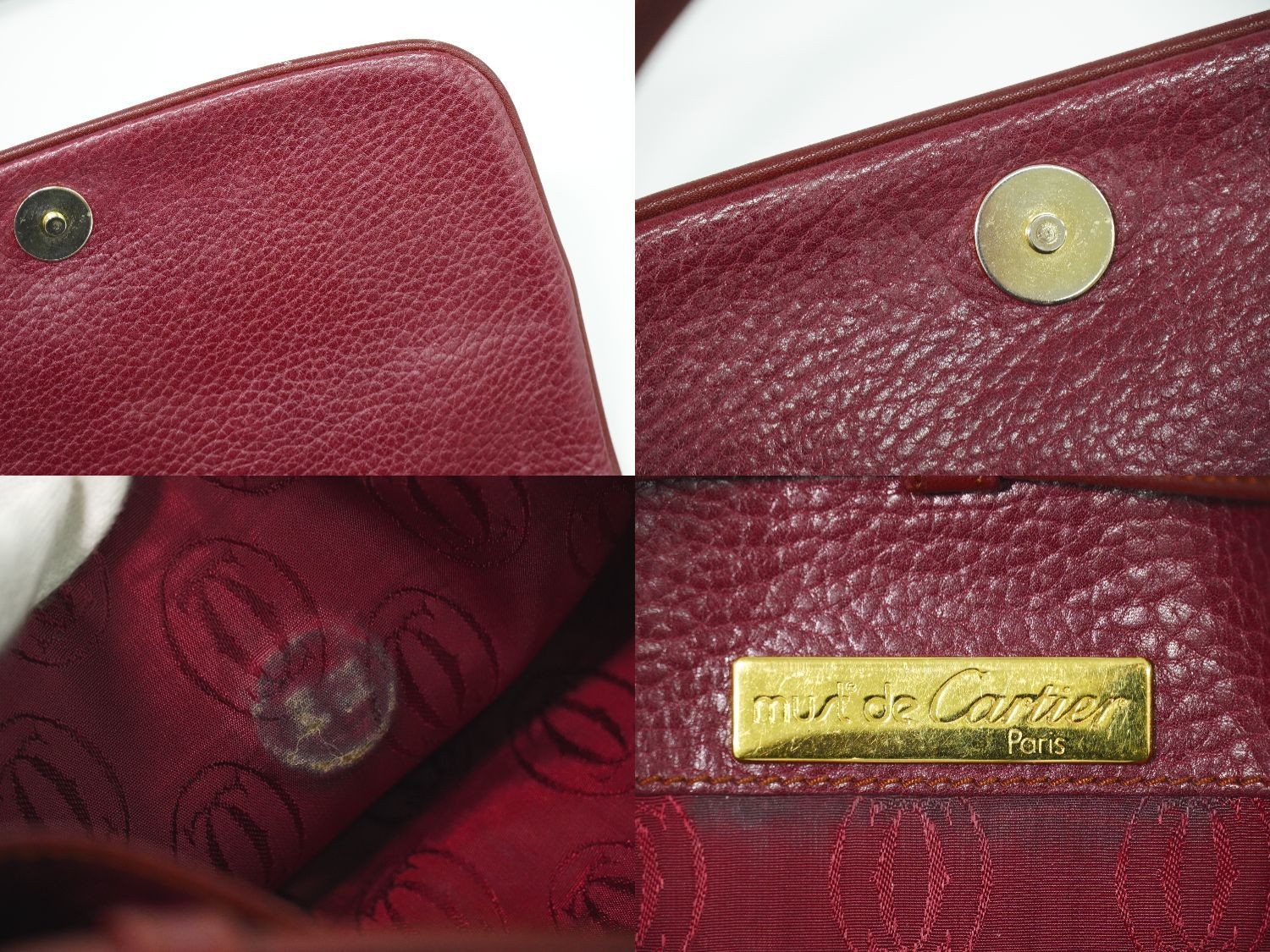 Cartier Must De Cartier Leather Shoulder Bag 24cm Red Women