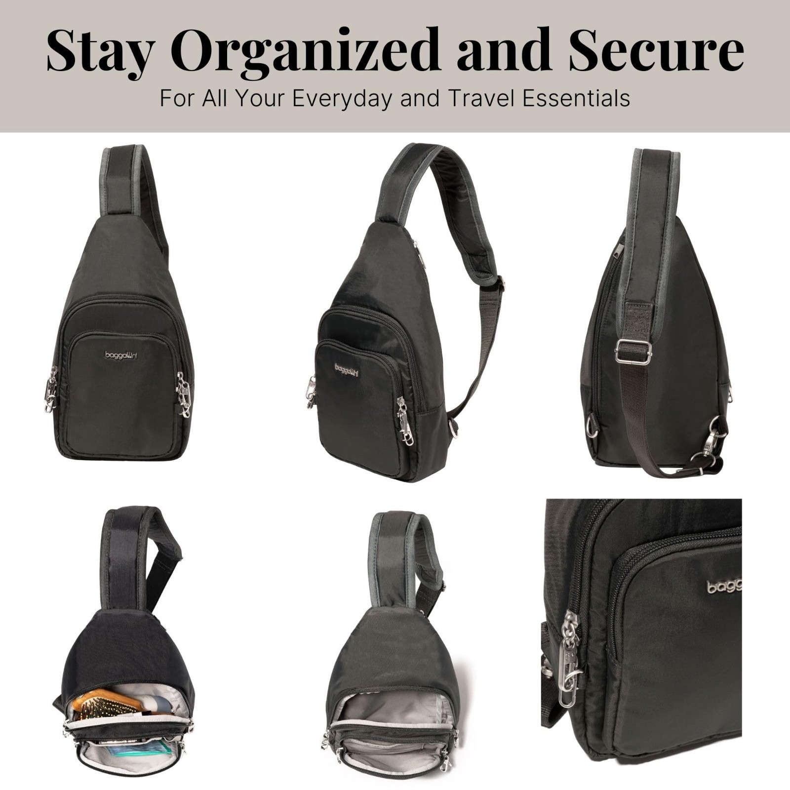 Anti-Theft Daytripper Sling Bag, Lightweight Travel Crossbody, Secure Design