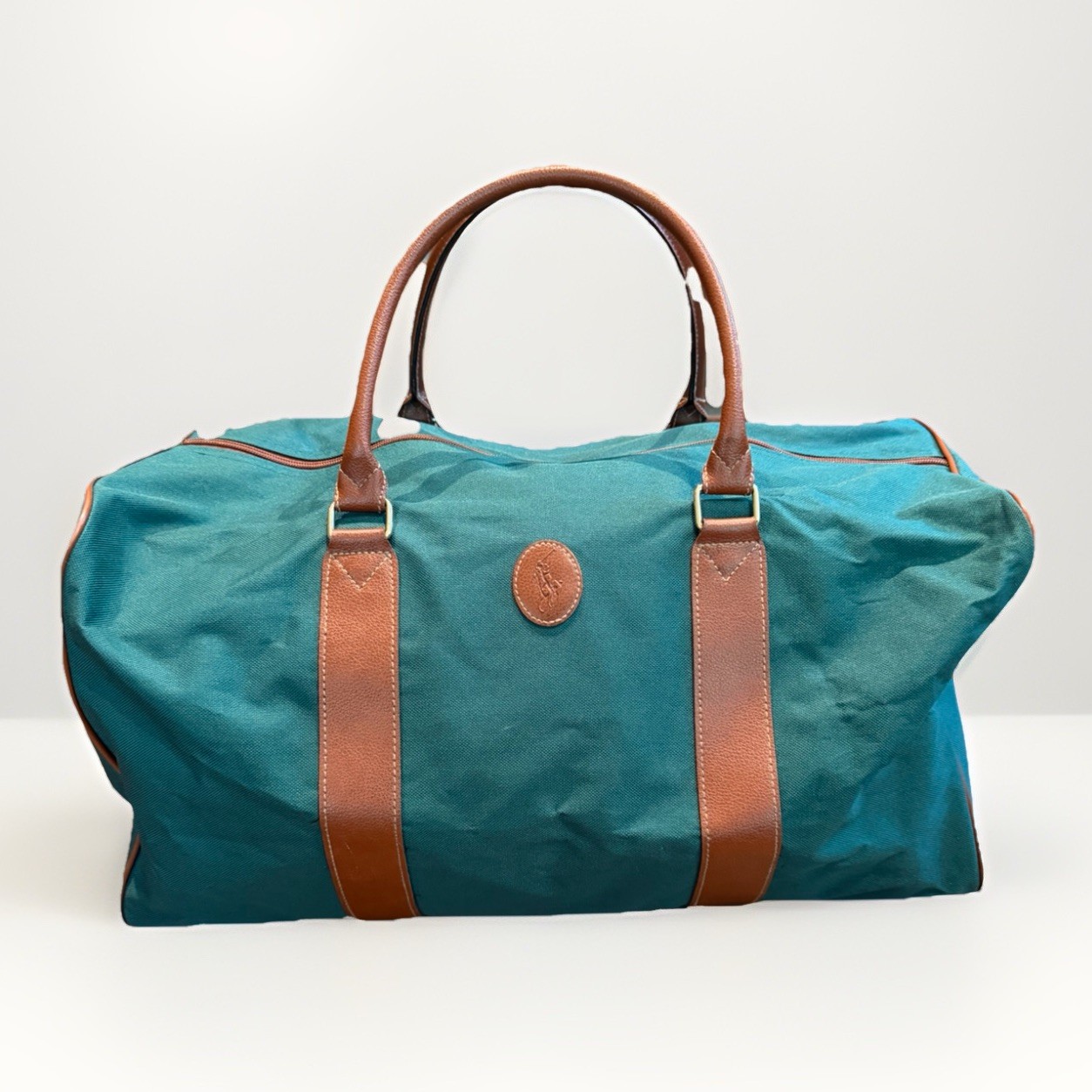 Vintage Ralph Lauren Weekender Duffle Bag 80’s-90’s Green Canvas Travel Tote