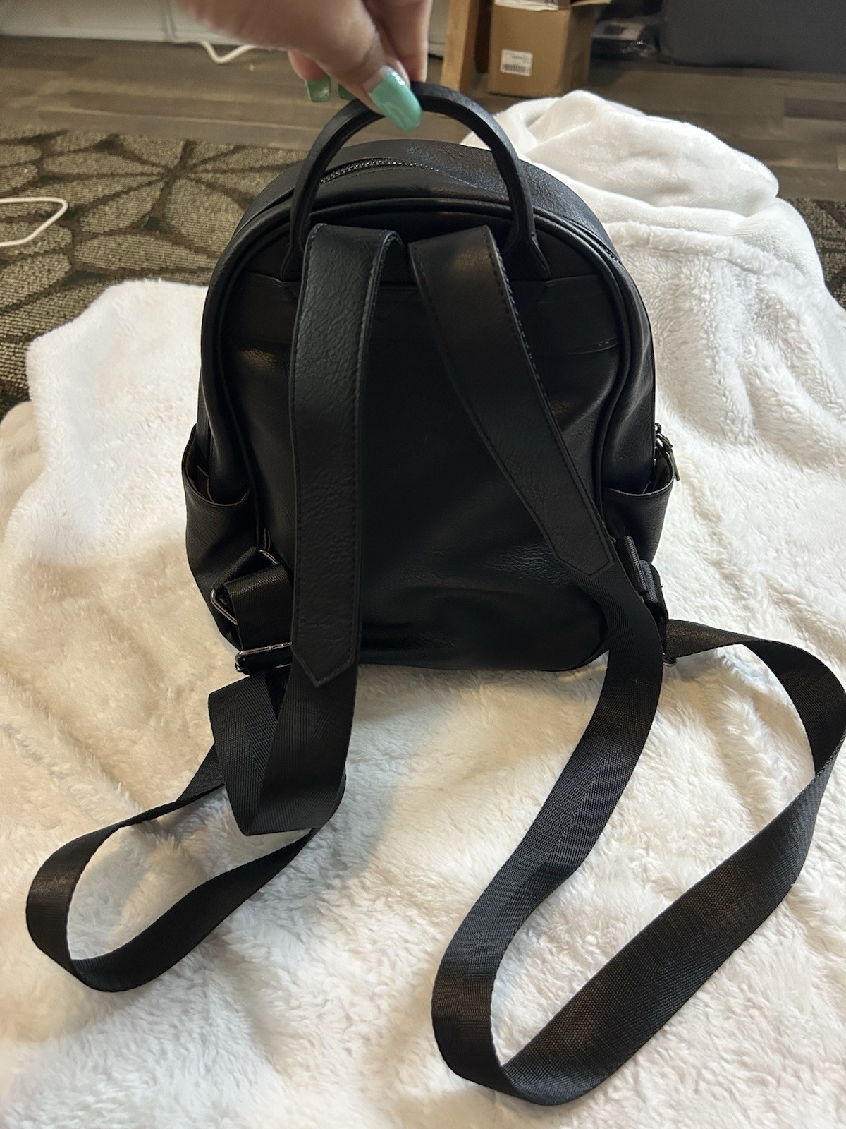 TELENA BK Small Mini Backpack Fashion Travel Shoulder Strap Bag Faux Leather