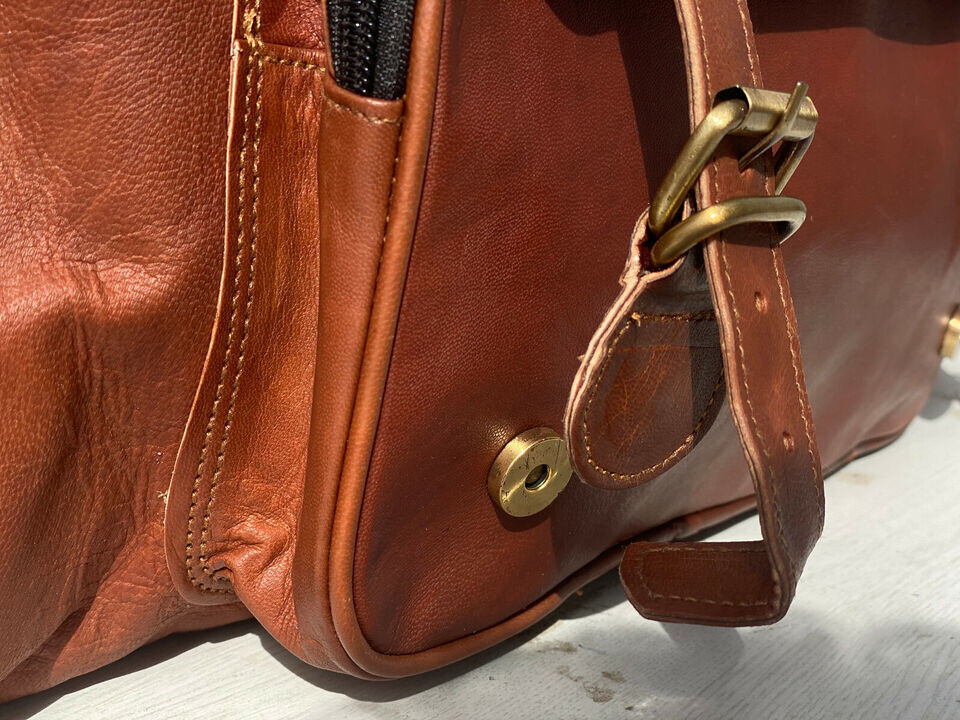 GVB Men’s Extra Large 30 Inch Travel Bag Vintage Leather Duffel Luggage Weekend