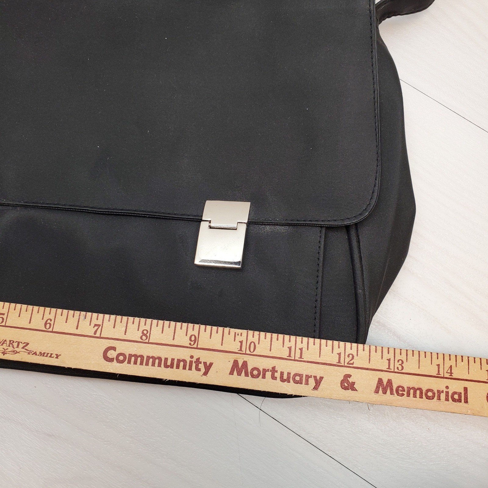 Black Messenger Bag Crossbody Bag PVC Adjustable Strap Silver Buckle