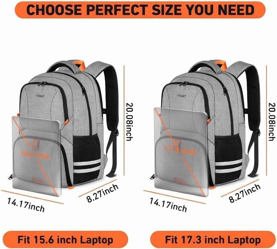 Gym Backpack with Shoe Compartment Sports Travel Bag Water Resistant Laptop Grey