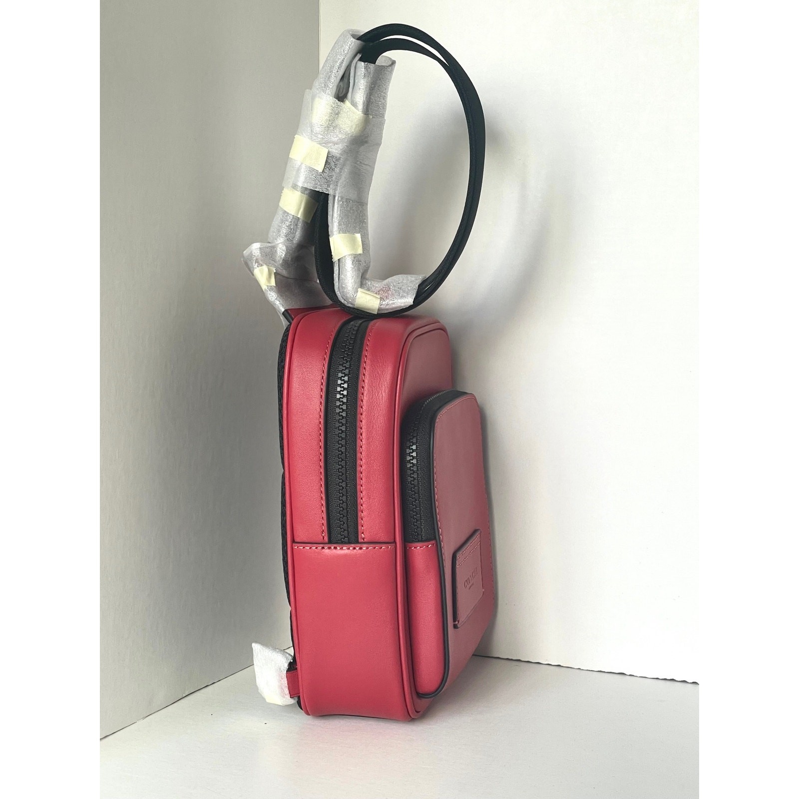 Coach Racer Sling Pack CU252 True Red Calf Leather Small Crossbody Silver