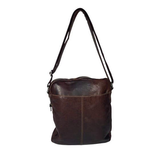 Jack Georges Buffalo Leather Large Crossbody Travel Bag Dark Brown Voyager Tote