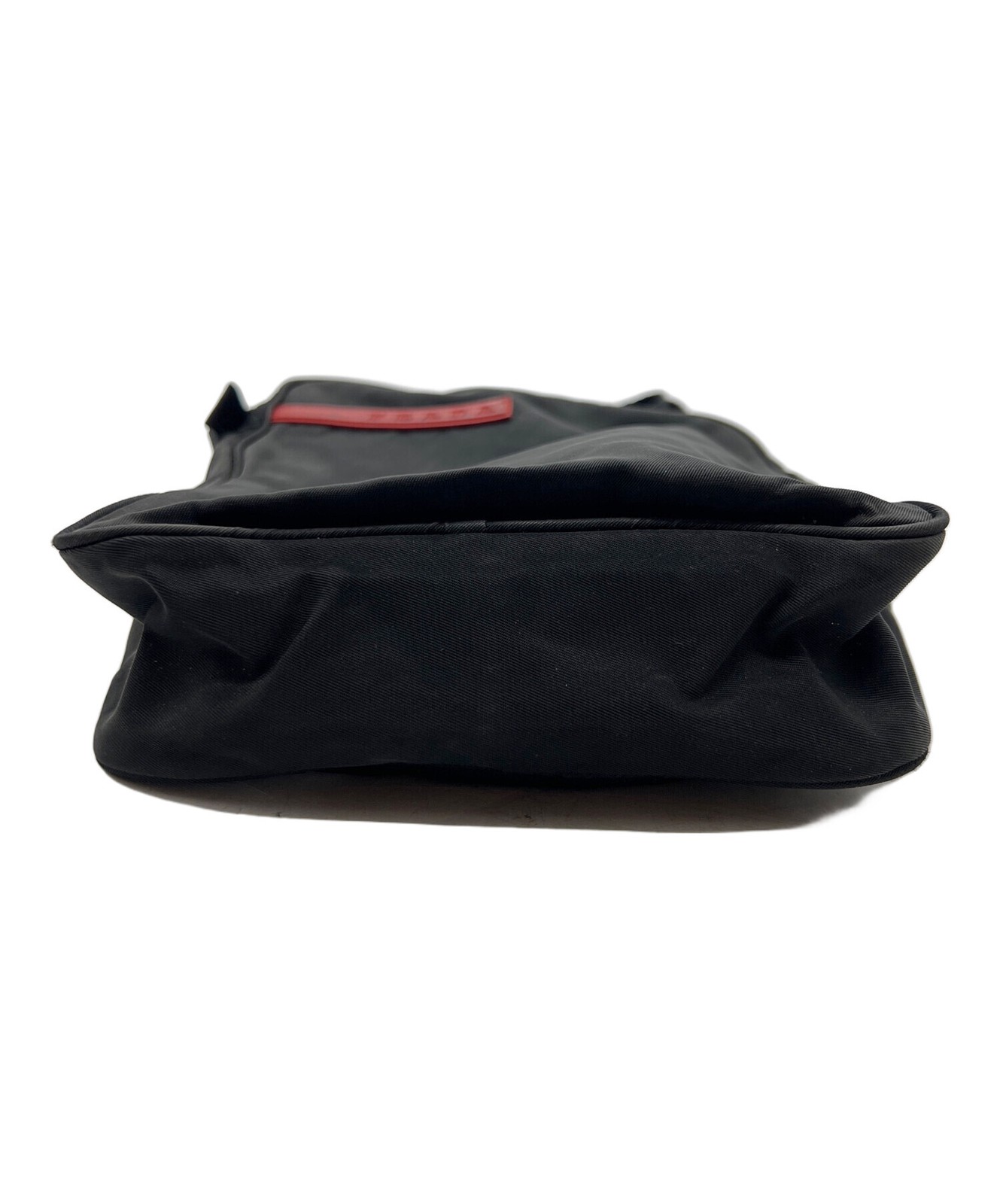 PRADA Mens Black Small Shoulder Bag Adjustable Strap 80 to 150cm W17 H18cm Auth