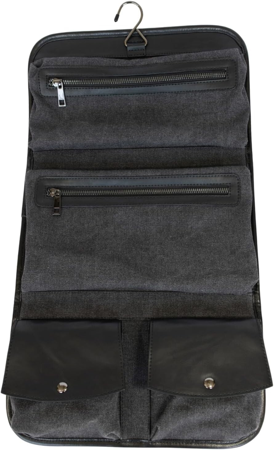 Luxurious Black PU Leather Toiletry Bag with 4 Compartments – Ideal for Travel
