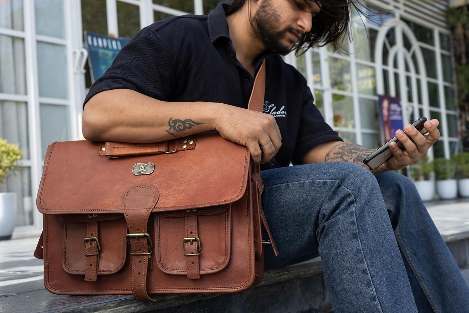 14 Inch Vintage Handmade Leather Messenger Bag for Laptop Briefcase Best