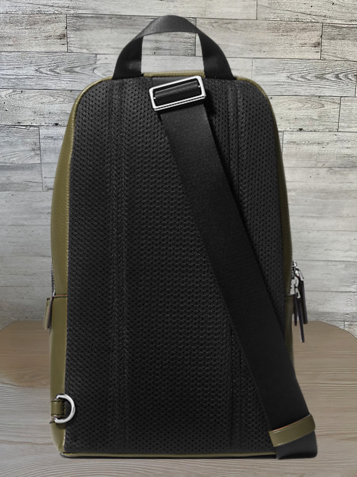 Michael Kors Cooper Men Leather Green Commuter Crossbody Zip Pack Sling Bag MK