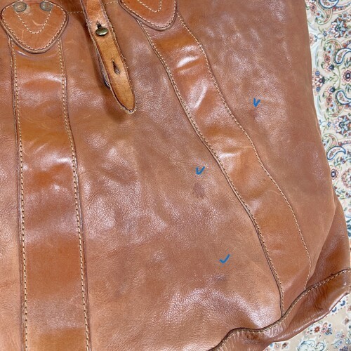 [B+, Size OS] RRL Double RL Tumbled Leather Tote Bag — Whisky Brown