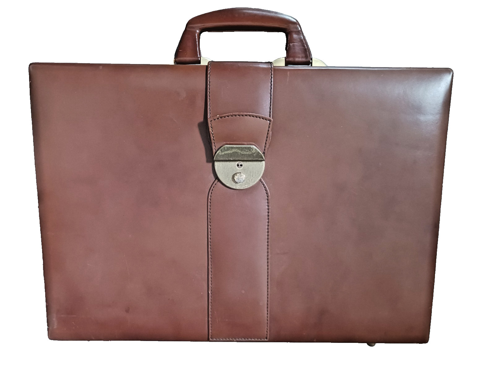 Rare Vtg By Rona Spain Leather Men’s Bag Cognac Slim Document Case CLEAN MCM HOT