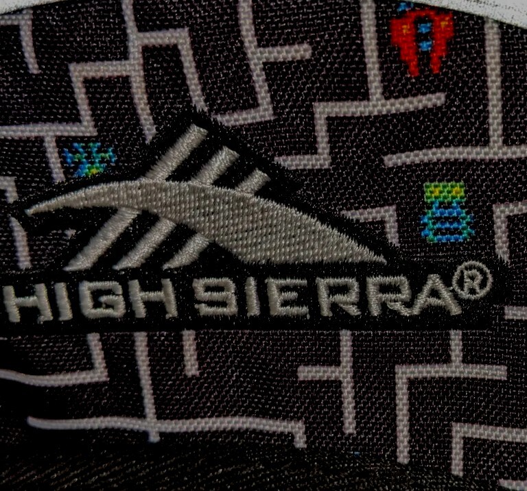 High Sierra Black White Maze Padded Tech Spot Suspension Strap System Backpack