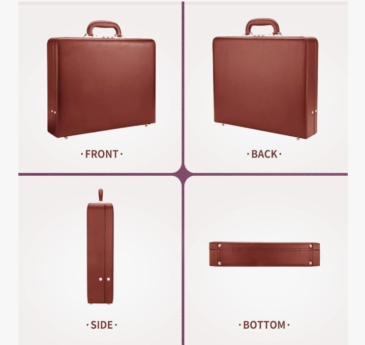 Luxury Briefcases for Professional Leather with Lock Hard Shell WE SHIP OVERSEAS