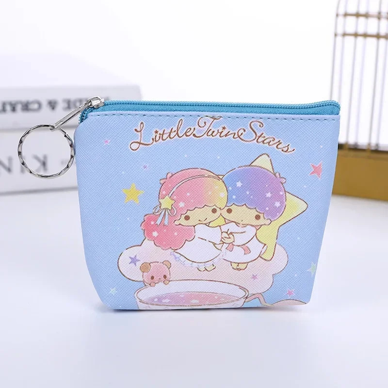 Coin Purse Kawaii Hello Kitty Mini Wallet PU Cute Keychain Clutch Storage Bag