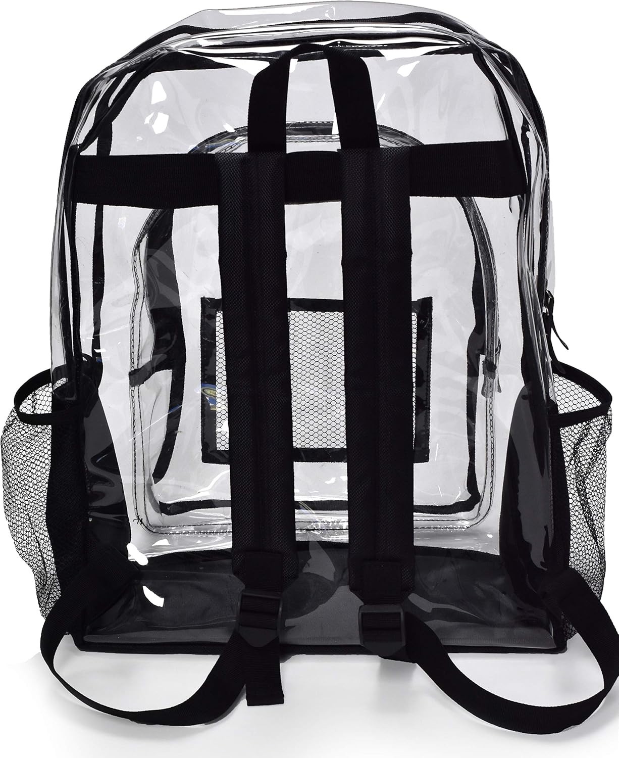 Heavy Duty Clear Backpack Stadium Approved Transparent 16×11 Dual Pocket Bag XXL