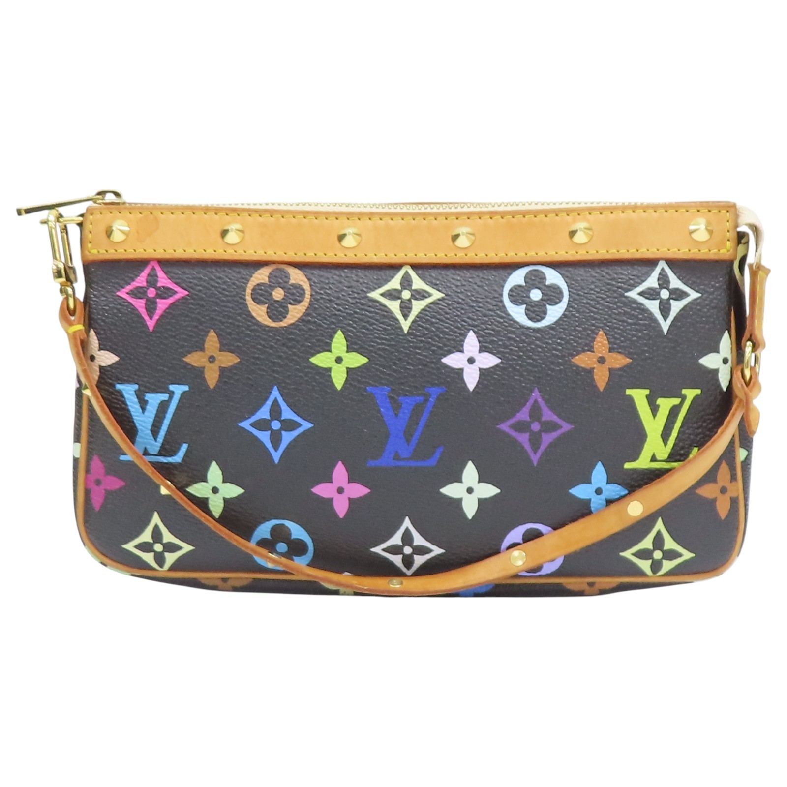LOUIS VUITTON Pochette Accessoire Shoulder Bag Monogram Multicolor Black