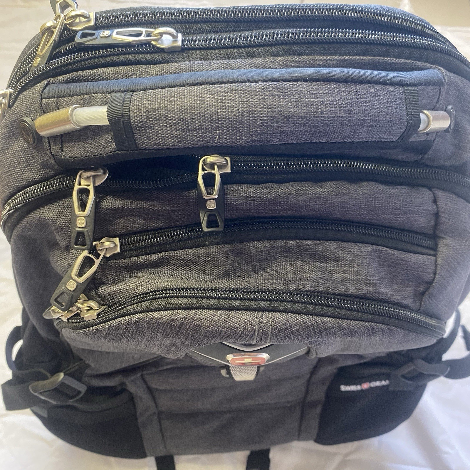 SwissGear ScanSmart Laptop Backpack Black Gray TSA Travel Bag